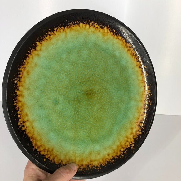 2 x Over and Back Metropolitan Stoneware Crackle Blue Green Brown Plates - Picture 4 of 16